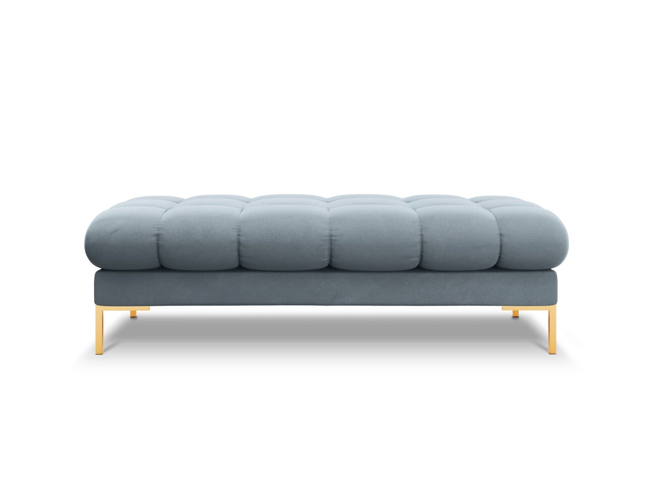 Bancheta 2 locuri, Mamaia, Micadoni Home, GL, 62x133x41 cm, catifea, albastru deschis - 1 | YEO