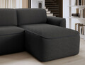 Coltar dreapta 4 locuri ELTAP, Ume, 287x190x88 cm, lemn/poliester, gri inchis/gri inchis