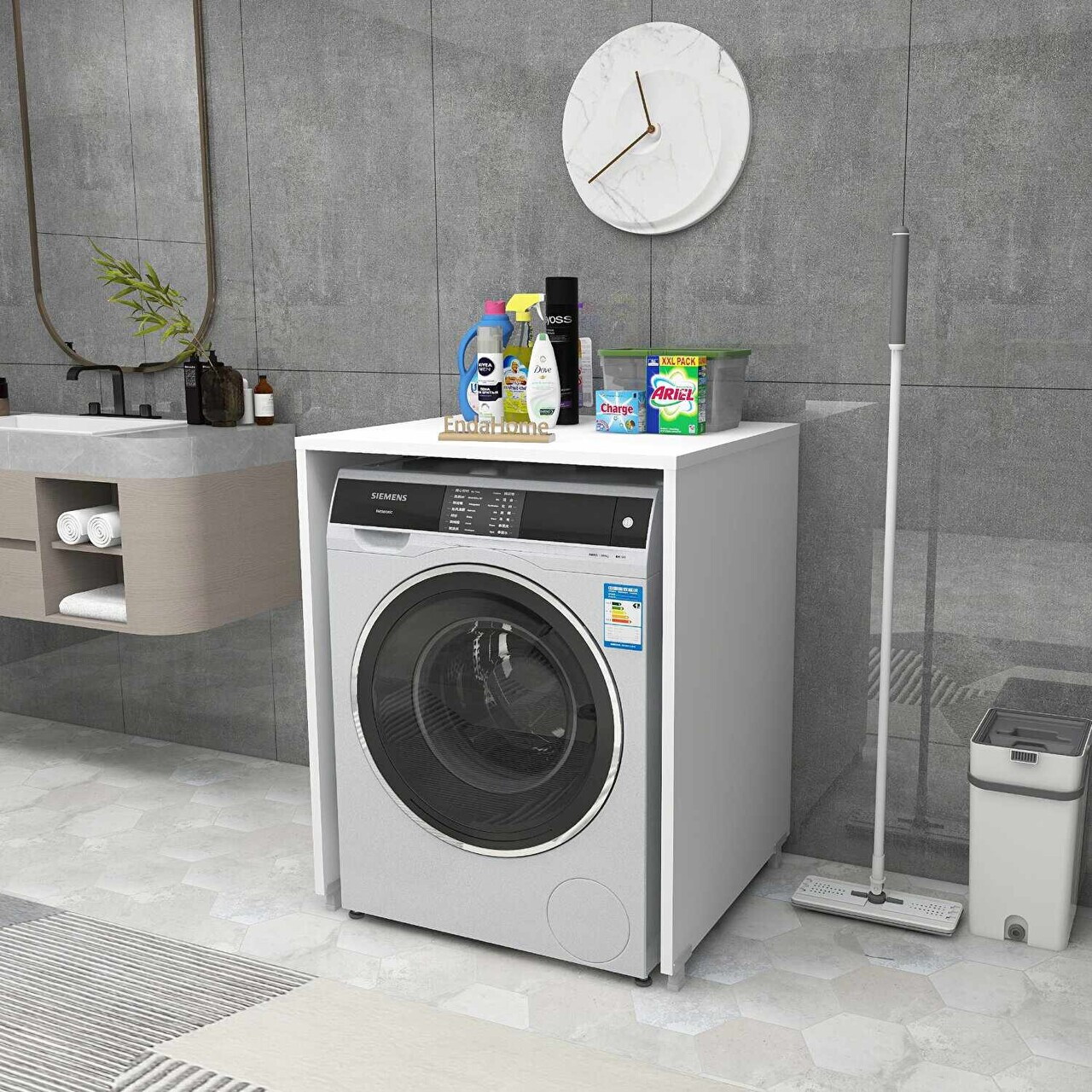Dulap masina de spalat, Hanah Home, Washing Machine, Alb