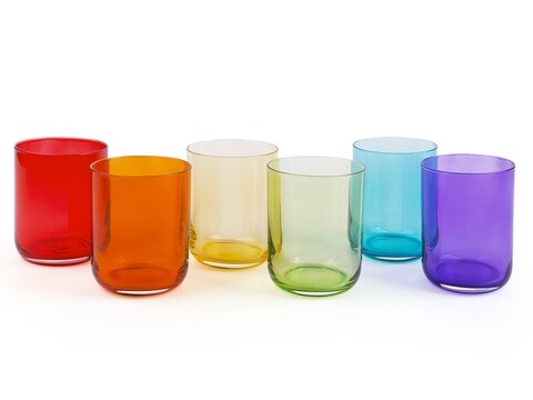 Set 6 pahare, Miami, Excelsa, 350 ml, sticla, multicolor