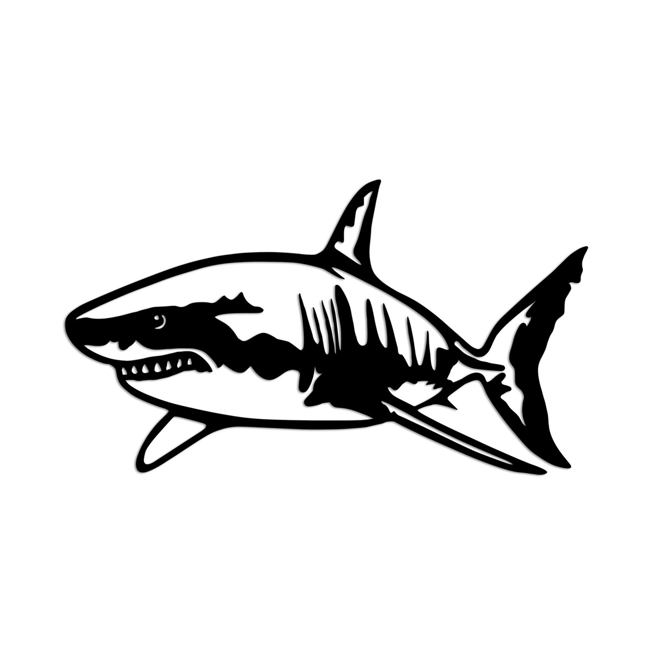 Decoratiune de perete, Shark, 70 x 36 cm, Negru - view 5