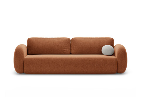 Canapea extensibila 3 locuri, Tonale, Cosmopolitan Design, 262x105x88 cm, tesatura chenille, caramiziu