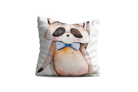 Perna decorativa raccoon, oyo kids, 43x43 cm, poliester, multicolor