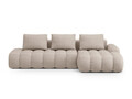 Coltar extensibil dreapta 3 locuri, Linz, Cosmopolitan Design, 275x142x84 cm, cotiera stanga, tesatura structurata, bej sand