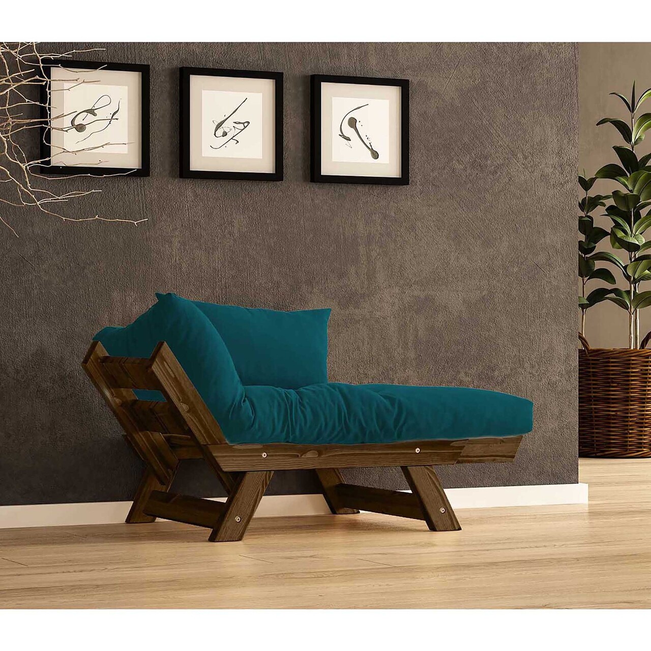 Fotoliu de gradina, Hanah Home, CPT8138-140, Nuc / Verde petrol / - view 2
