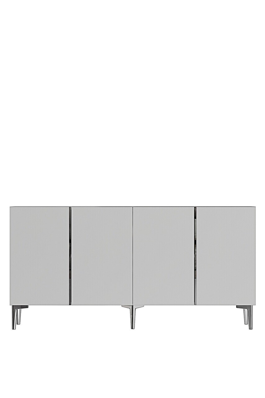 Consola, Hanah Home, Poli 150, 150x75x32 cm, Alb / Argintiu — imaginea 3