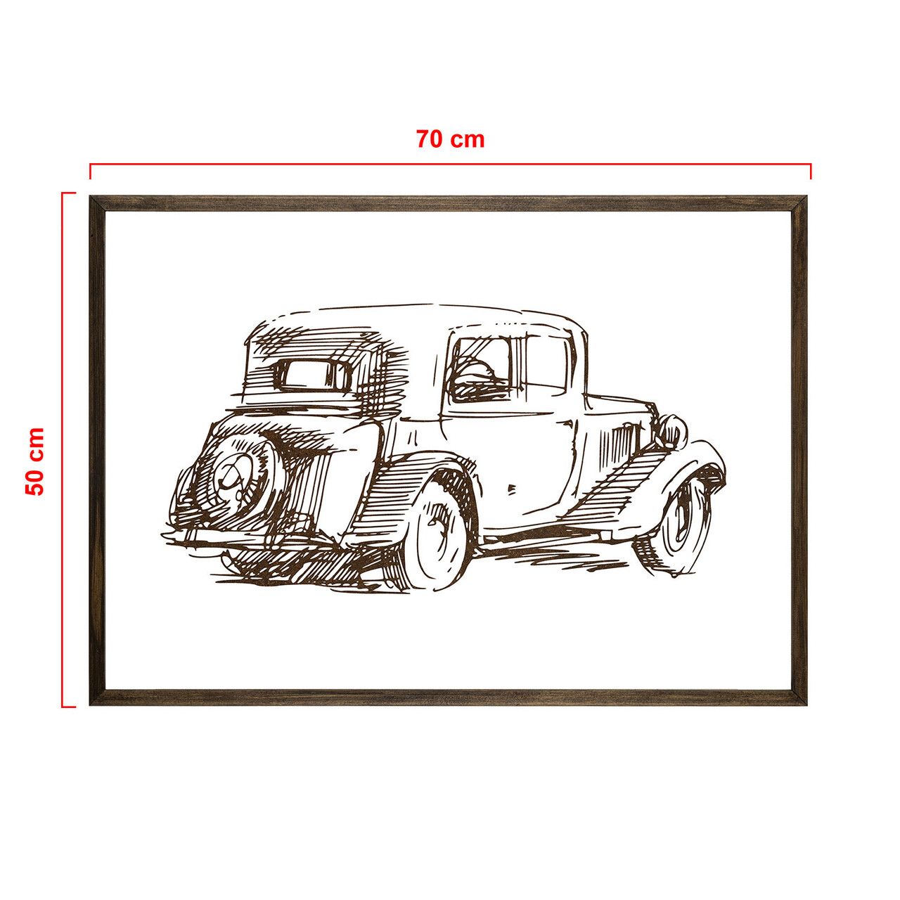 Tablou decorativ, TD137, Lemn, Desenat manual, Natural