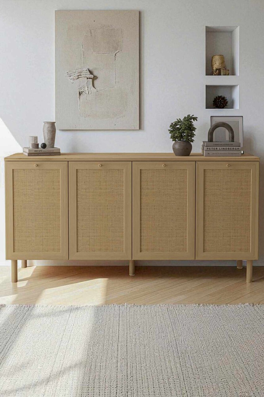 Bufet, Hanah Home, Baru, 160x80x42 cm, Bej - view 2