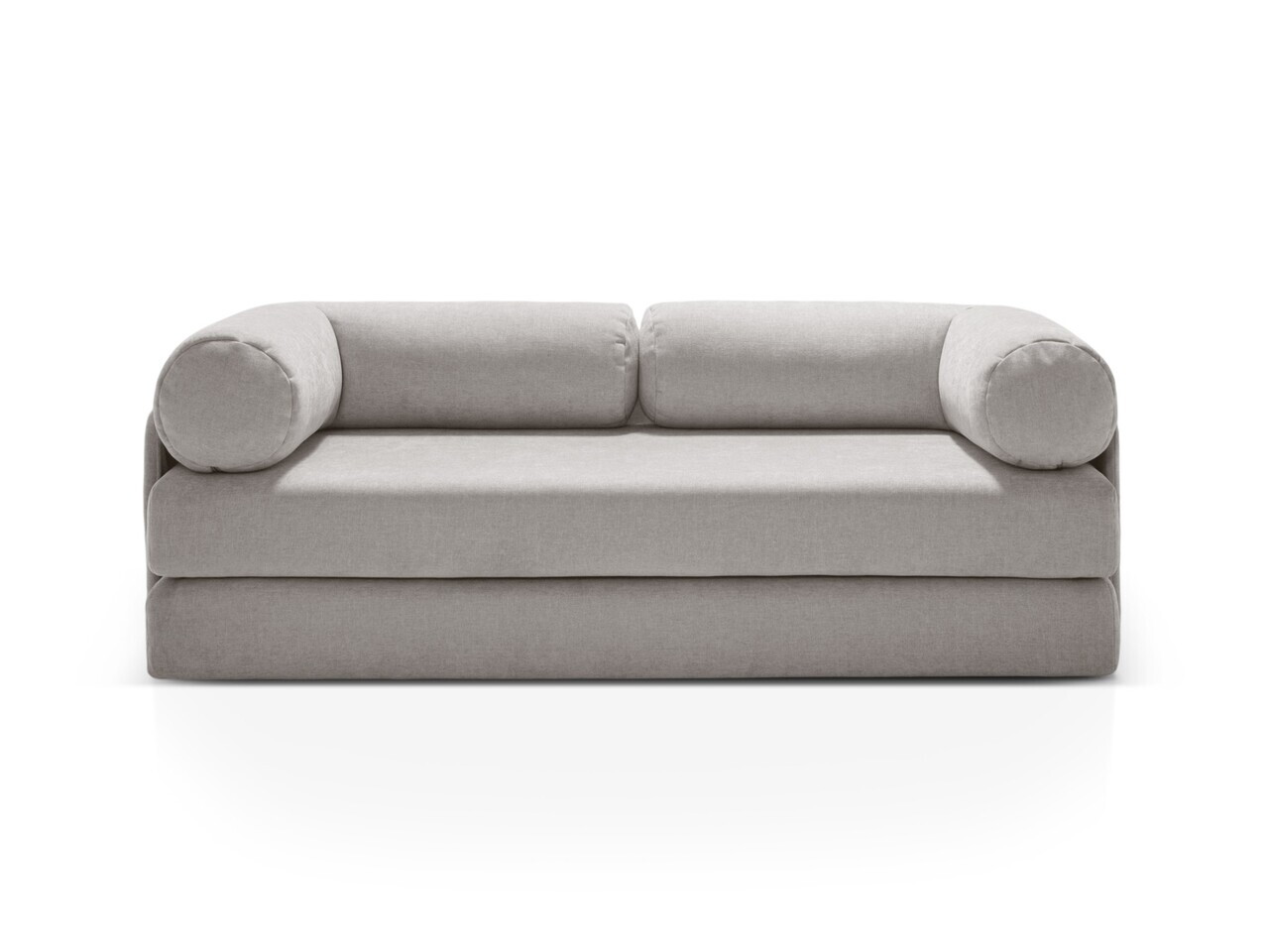 Canapea extensibila 3 locuri, Dreamy, Micadoni Home, 206x95x70 cm, tesatura structurata, gri deschis — imaginea 2