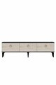 Comoda TV, Hanah Home, Demet, 180x53x30 cm, Antracit / Travertin
