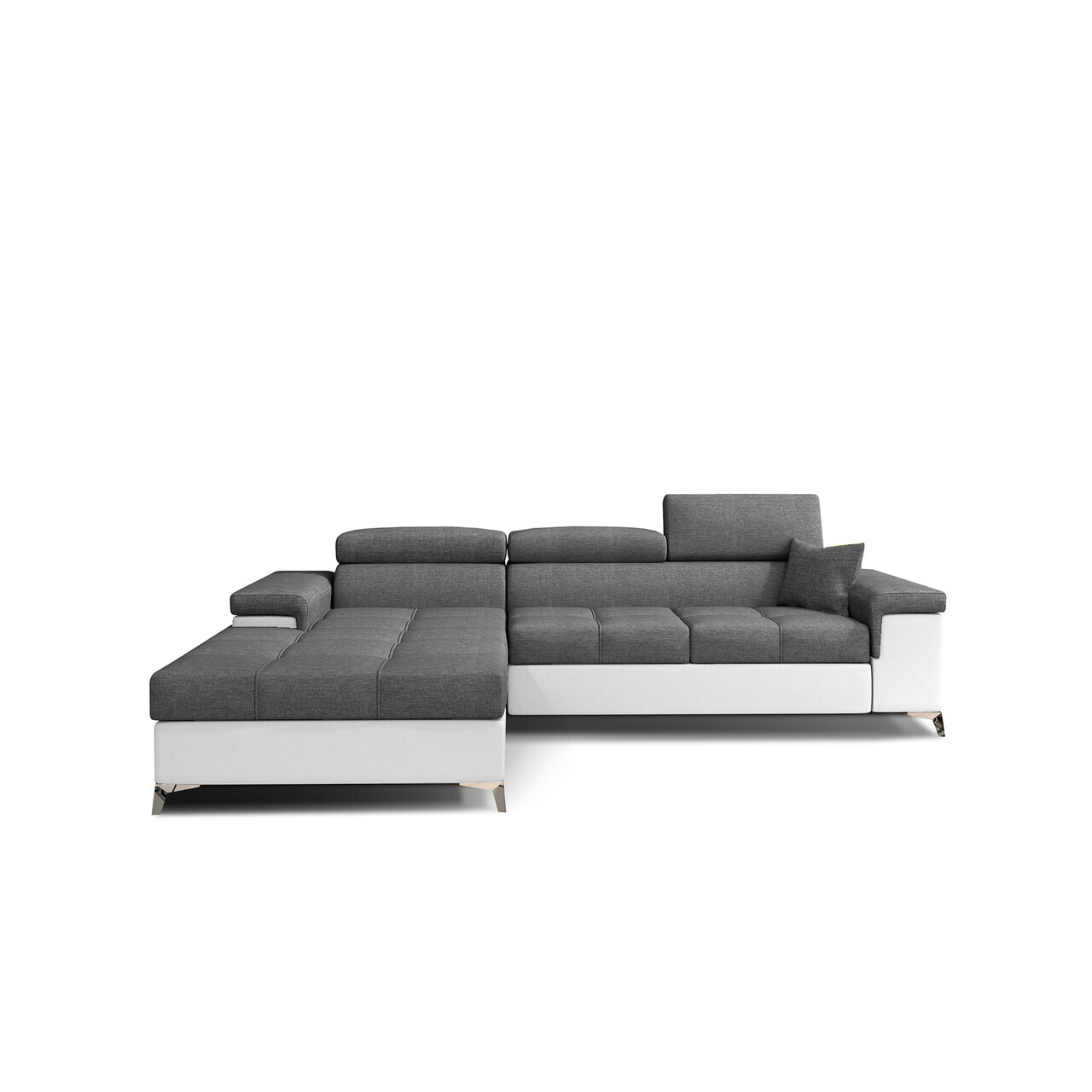 Coltar extensibil stanga 4 locuri ELTAP, Ric-14, Ricardo, 281x205x88 cm, lemn/poliester, gri/alb - view 2