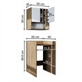 Set mobilier de baie (2 piese), Hanah Home, 2812, PAL MELAMINAT, Pin Atlantic / Alb