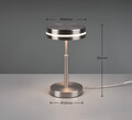 Lampa de masa Franklin, TRIO, 14x25 cm, 6W, 1x SMD, metal, argintiu mat