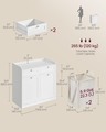 Dulap de baie cu 2 cusuri de rufe integrate, Vasagle, 78.9x40x80 cm, MDF/poliester, alb cloud