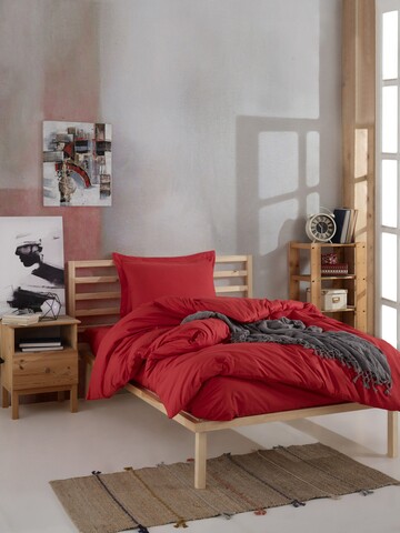 Lenjerie de pat pentru o persoana, 2 piese, 155×220 cm, 100% bumbac ranforce, Mijolnir, Fresh Color, rosu 100
