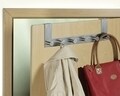 Suport pentru prosoape/haine suspendabil pe usa, Wenko, Celano, 6 carlige, 39 x 11 x 5.5 cm, inox