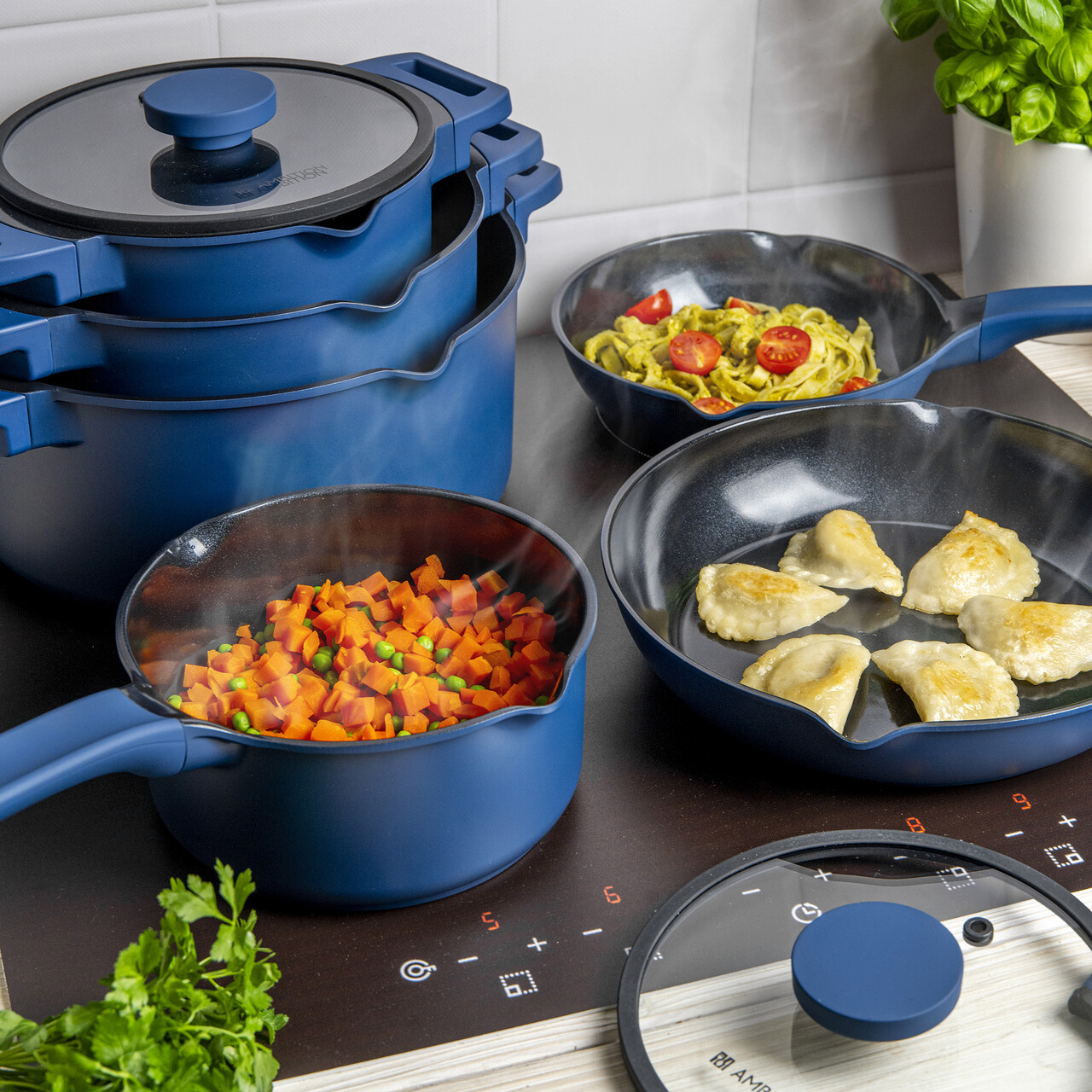 Tigaie Cobalt, Ambition, 26 cm, aluminiu, bleumarin - imagine 5