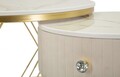 Set 2 masute de cafea Votix, Mauro Ferretti, 70x48 cm, 50x43.5 cm, lemn de pin/MDF/metal, crem/auriu