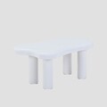 Masuta de cafea Alto, Homla, 100x60x45 cm, MDF, alb lucios
