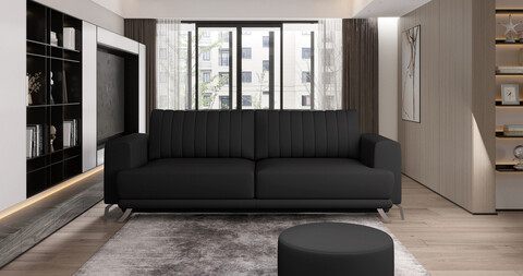 Canapea extensibila 4 locuri ELTAP, SO-ELI-11SOF, Elise, 250x95x90 cm, lemn/poliester, negru