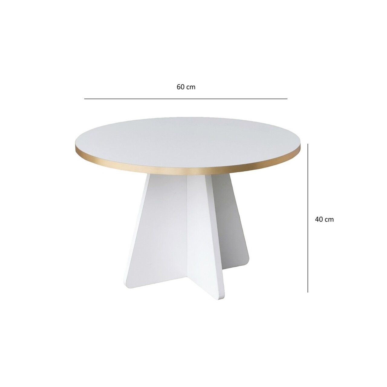 Masuta de cafea, Neostill, Mushroom, 60x40x60 cm, PAL, Aur/Alb