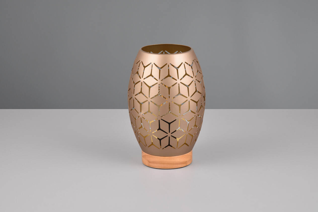 Lampa de masa Bidar, RL, 15x21.5 cm, 28W, 1x E27, metal, aramiu