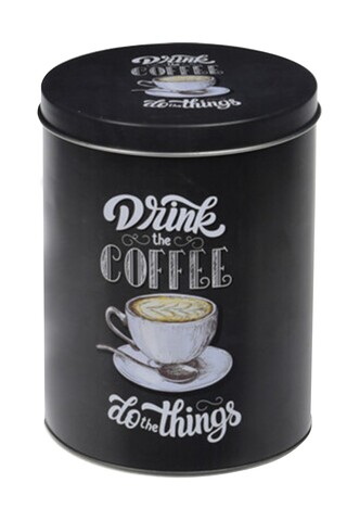 Set 3 recipiente pentru cafea Drink Coffee, 10.5x14 cm, aluminiu, negru