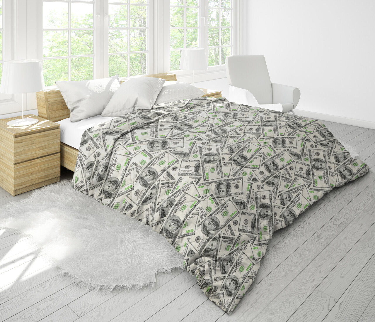 Pilota Dollar Dream, microfibra matlasata, 180x200 cm, 250g/mp - imagine 6