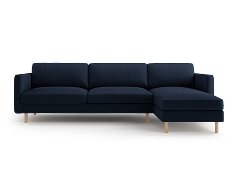 Coltar dreapta 4 locuri, Eden, Micadoni, 286x150x90 cm, catifea, albastru inchis
