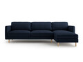 Coltar dreapta 4 locuri, Eden, Micadoni, 286x150x90 cm, catifea, albastru inchis