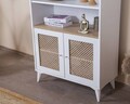 Corp biblioteca, Wolina, Goose, 90x158x41 cm, Corp: 100% MDF, Alb / Stejar