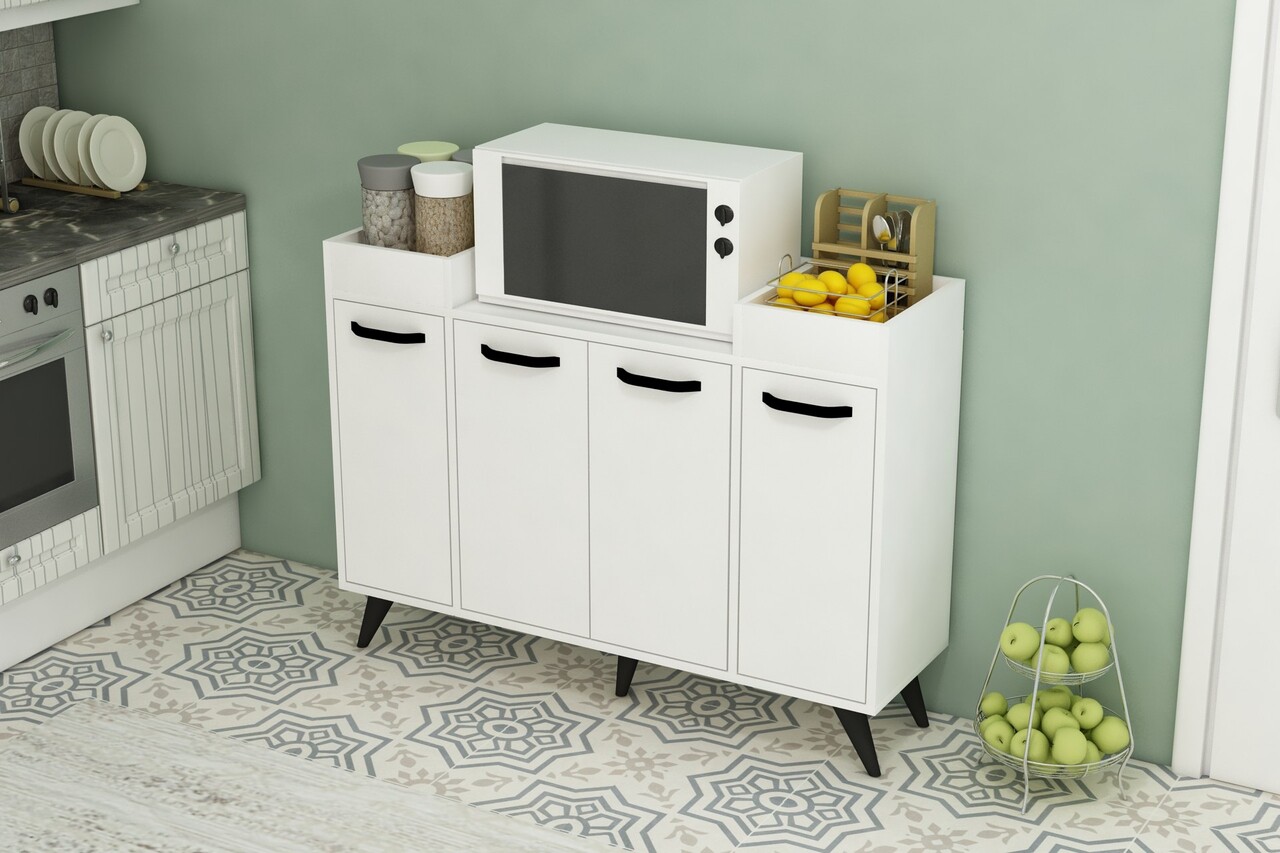 Dulap multifunctional, Coraline, Visar, 120x88.5x35 cm, PAL, Alb - 1 | YEO