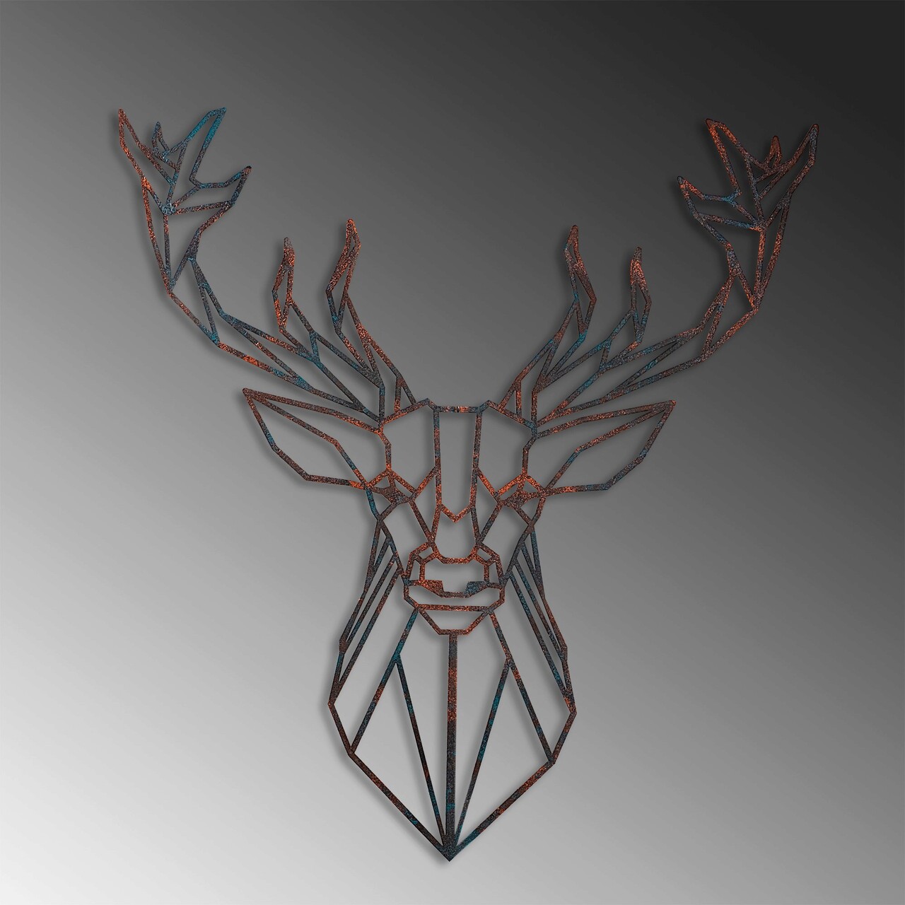Poze Decoratiune de perete, Deer, Metal, Latime: 60 cm / Inaltime: 65 cm, Multicolor mezoni.ro 