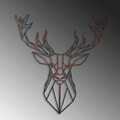 Decoratiune de perete, Deer, Metal, Latime: 60 cm / Inaltime: 65 cm, Multicolor