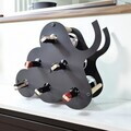 Raft decorativ metalic pentru vinuri, Hanah Home, Vın, 47x40x24 cm, Gri argintiu