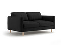 Canapea 2 locuri, Eden, Micadoni, 146x92x90 cm, catifea, negru