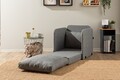 Canapea extensibilă cu 1 loc, Futon, 859FTN2881, Metal , Gri deschis
