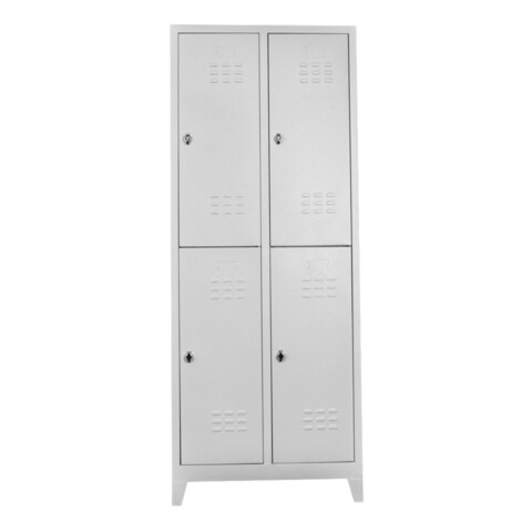 Dulap de depozitare cu incuietoare, Shelvoria, Js1026, 67x200x37 cm, Otel, Gri deschis