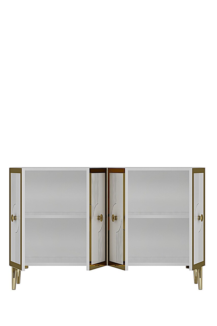Consola, Hanah Home, Pega 120, 120x79x32 cm, Alb/Auriu - view 6