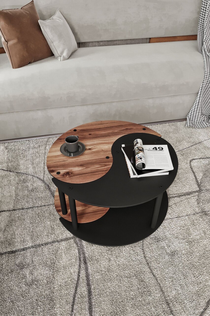 Set masute de cafea, Hanah Home, Yi Yang2L 70, MDF , Maro - view 2