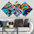 Set 4 tablouri decorative, 4MDF289202369, MDF, Imprimat UV, Multicolor