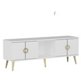 Comoda TV, Odessa, Cey, 120x30x45 cm, PAL, Alb