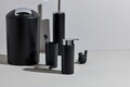 Set de baie 4 piese Calvo, Wenko, ABS/metal, negru/argintiu