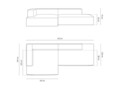 Coltar modular stanga 4 locuri, Nuria-88, Micadoni Home, 312x147x72 cm, catifea, bej