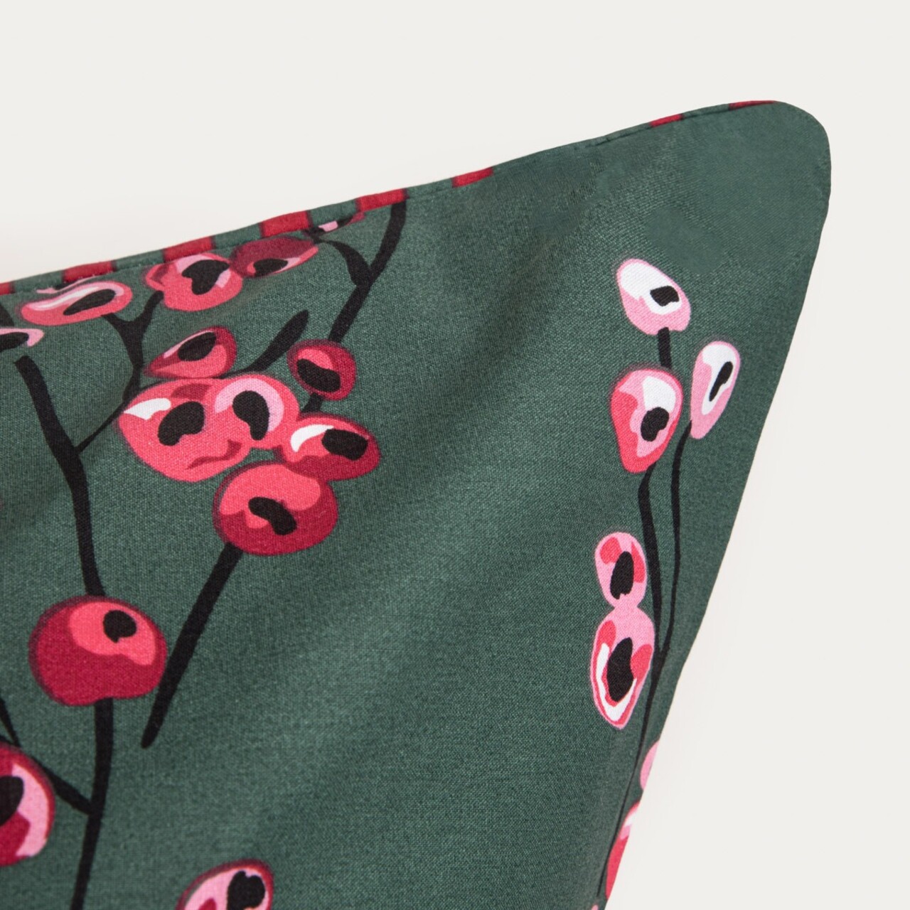 Lenjerie de pat dubla Hollyberry, Homla, 3 piese, 160x200 cm, bumbac, verde/rosu — imaginea 5