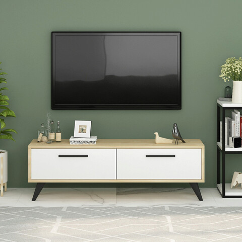 Comoda tv, olivia, melisa, 120x45x29.6 cm, pal , safir / alb