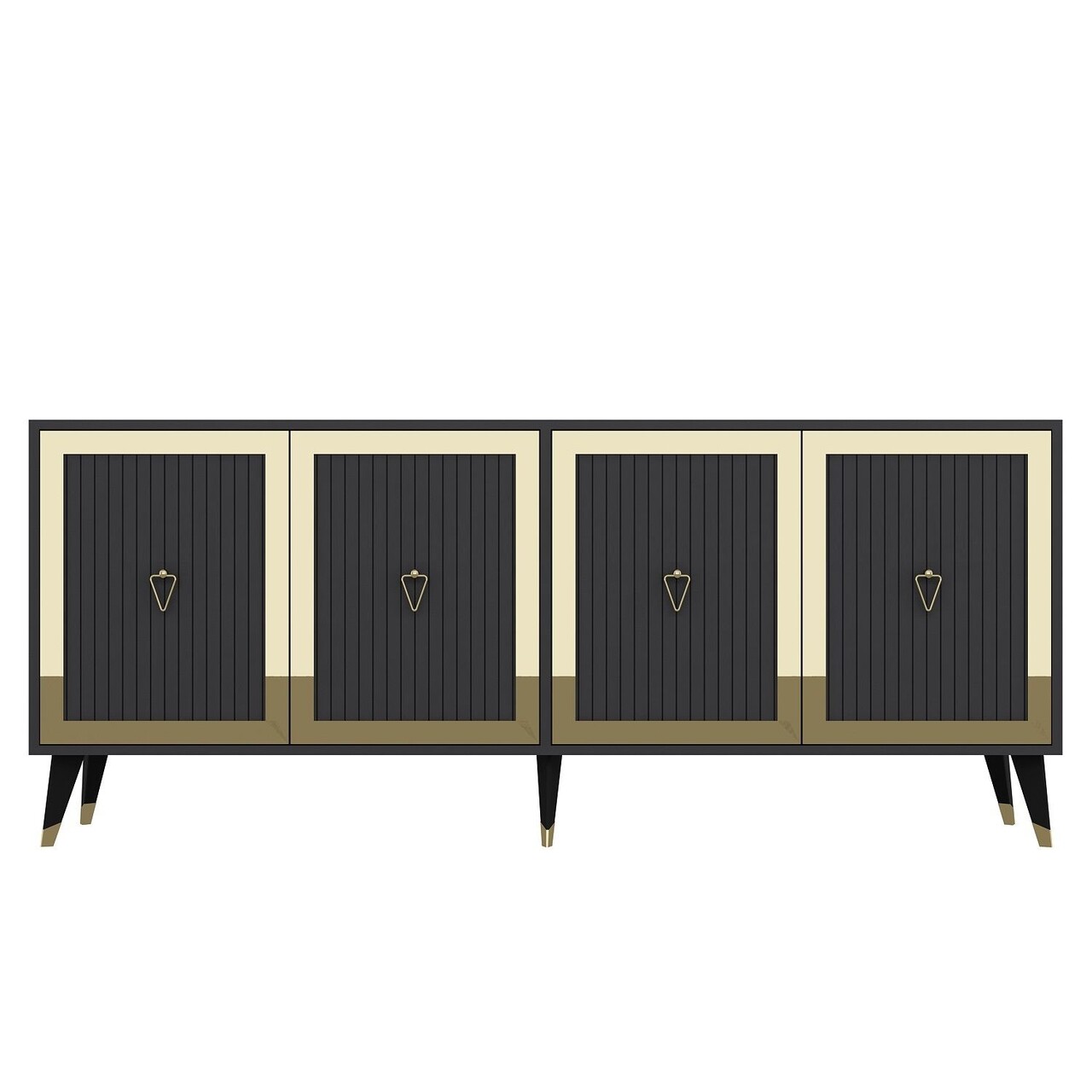 Consola, Hanah Home, Benner, 180x78.6x35 cm, PAL , Antracit / Aur - view 3