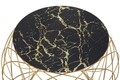 Set 2 masute de cafea Glam, Mauro Ferretti, Ø 68x56-43x45 cm, fier, negru/auriu