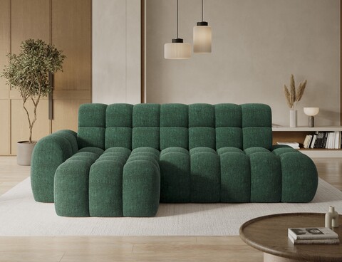 Coltar extensibil dreapta 3 locuri ELTAP, Ceedro, 283x165x98 cm, lemn/poliester, verde inchis