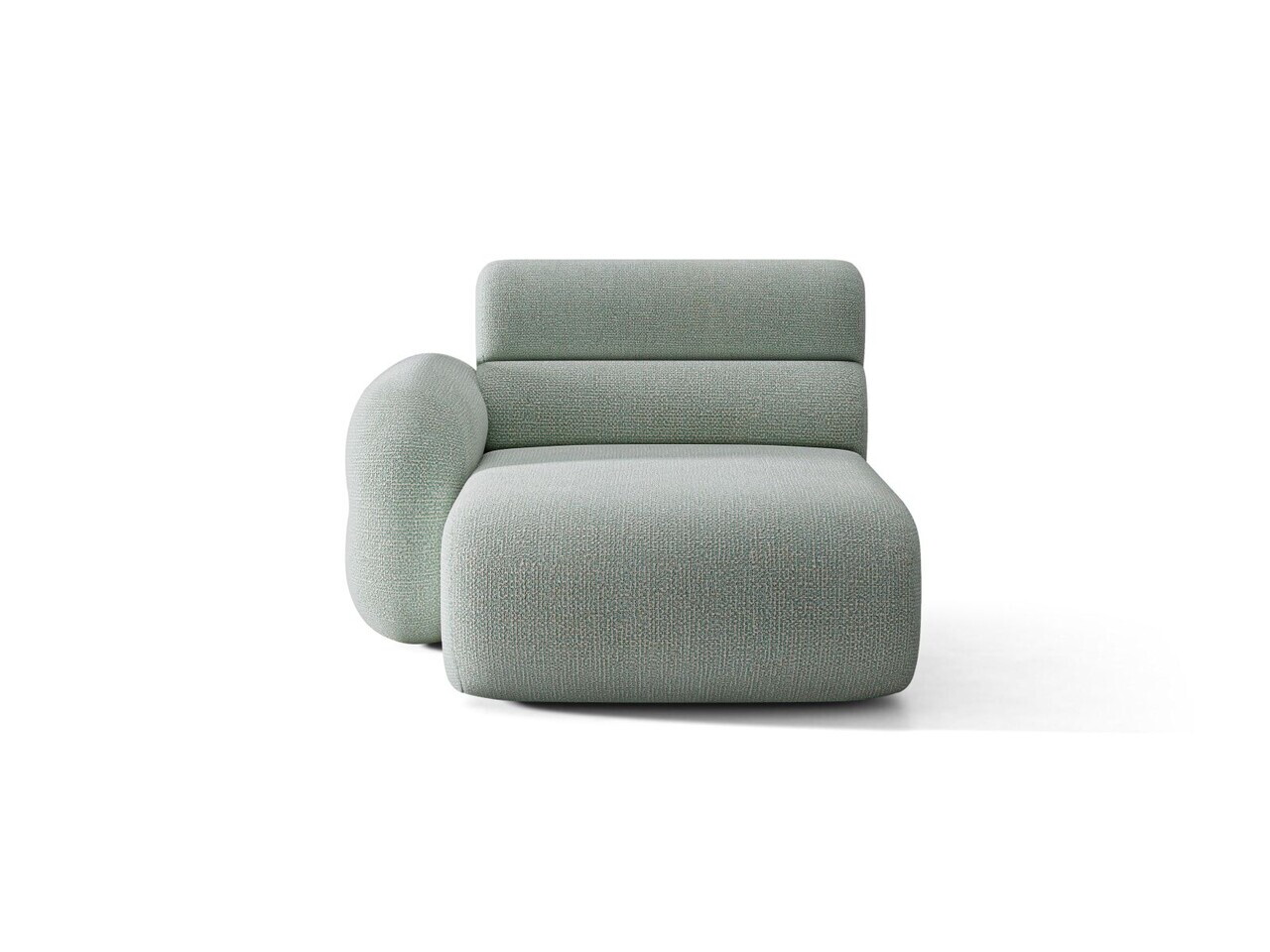 Sezlong living stanga, Neo, Micadoni Home, 110x165x83 cm, tesatura Chenille Silencio, albastru muted